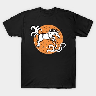 Jumping Unicorn — Inktober Unicorn illustration series T-Shirt